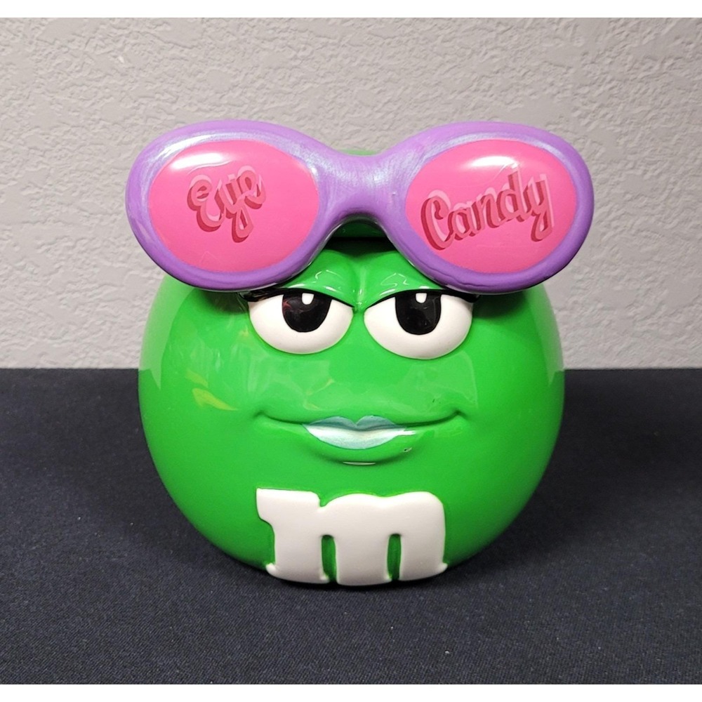 Galerie M&M's Ms. Green Eye Candy Sunglasses Ceramic Candy Jar